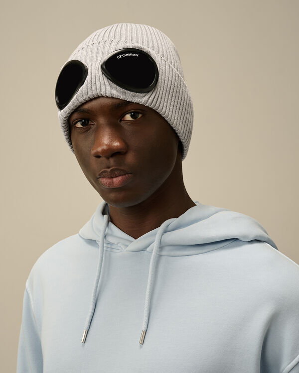 C.p. Company Cotton Goggle Beanie GREY MELANGE