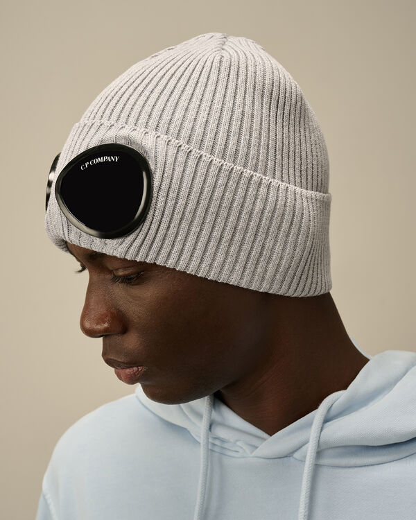 C.p. Company Cotton Goggle Beanie GREY MELANGE