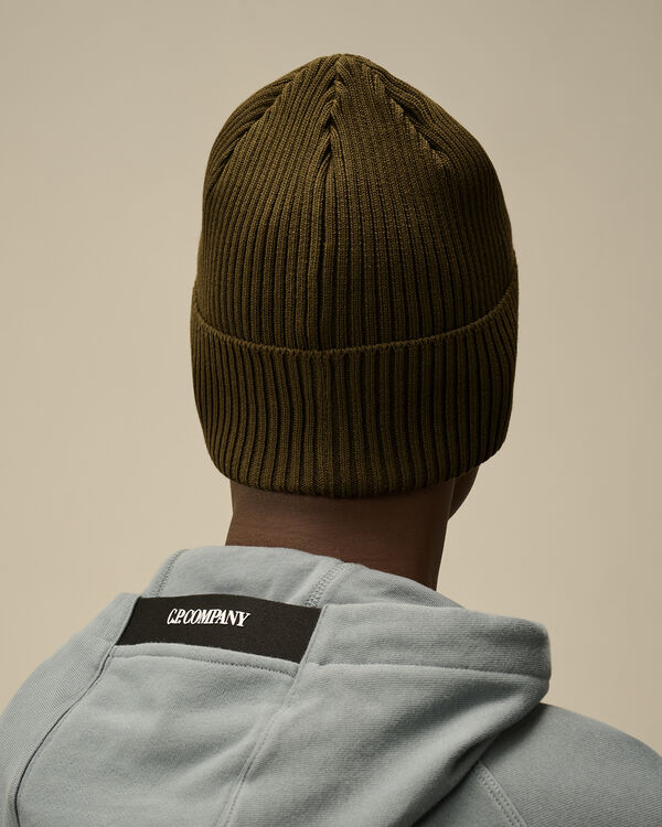 C.p. Company Cotton Goggle Beanie IVY GREEN