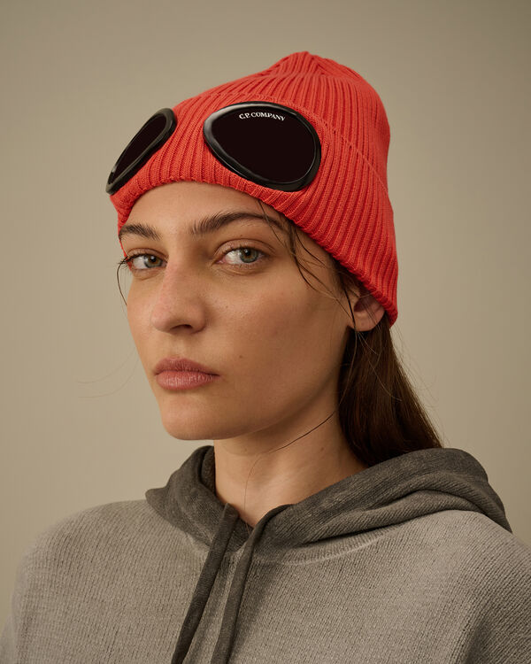C.p. Company Cotton Goggle Beanie POINCIANA - ORANGE