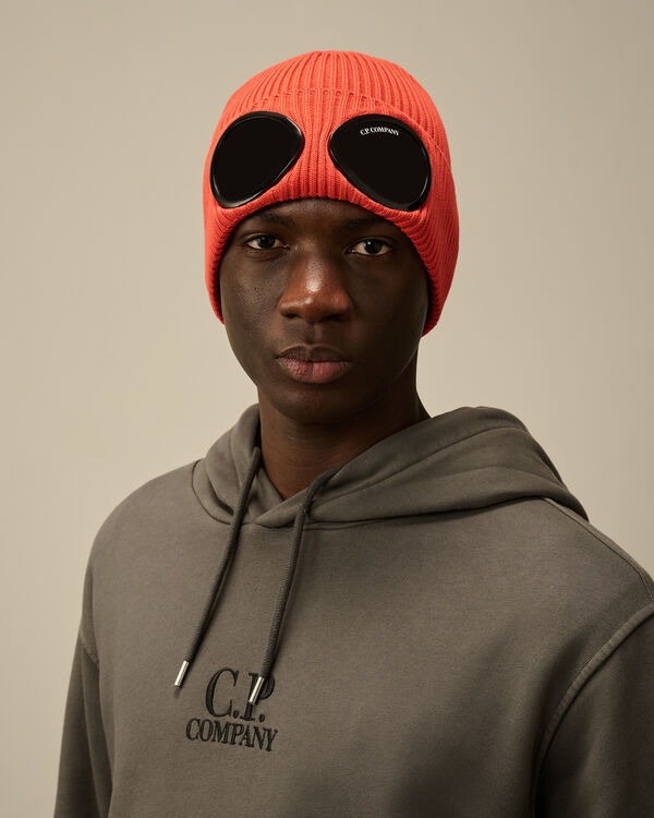 C.p. Company Cotton Goggle Beanie POINCIANA - ORANGE
