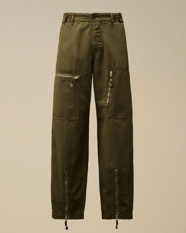 c.p. company Cotton/Linen Cargo Pants IVY GREEN