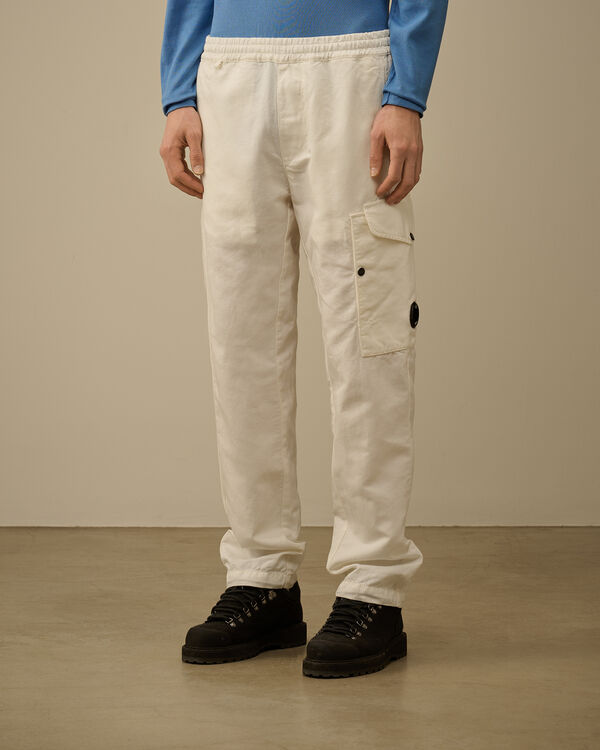 C.p. Company Cotton/Linen Loose Pants GAUZE WHITE