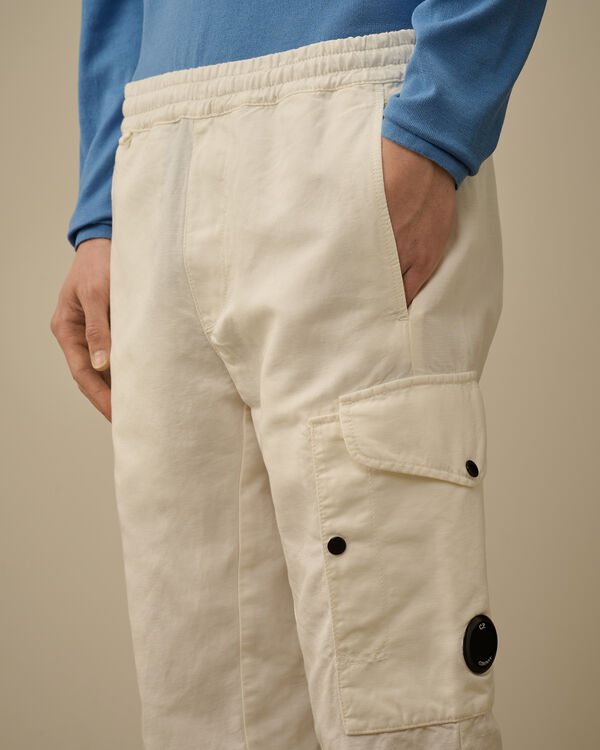 C.p. Company Cotton/Linen Loose Pants GAUZE WHITE