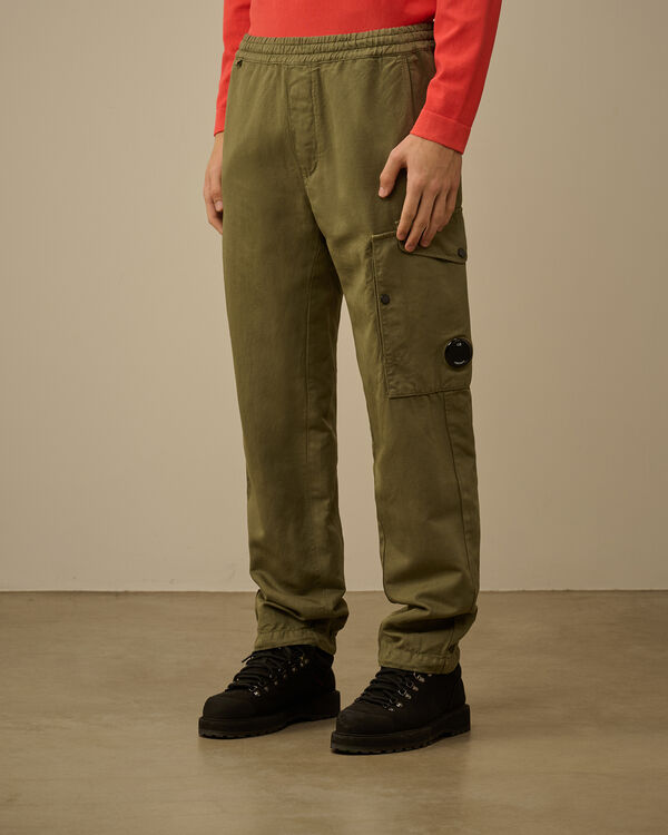 C.p. Company Cotton/Linen Loose Pants THYME - GREEN