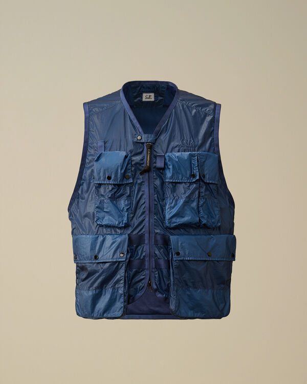 c.p. company CS II Logo Vest OCEANA - BLUE