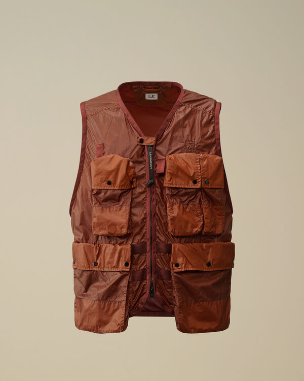 c.p. company CS II Logo Vest SABLE - BROWN