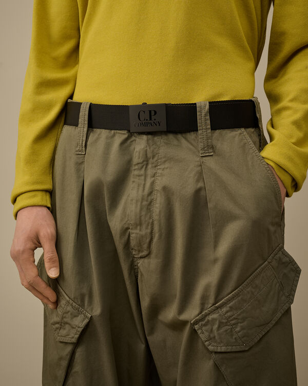 C.p. Company Double Color Tape Logo Belt BLACK