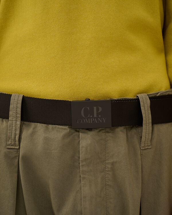 C.p. Company Double Color Tape Logo Belt BLACK