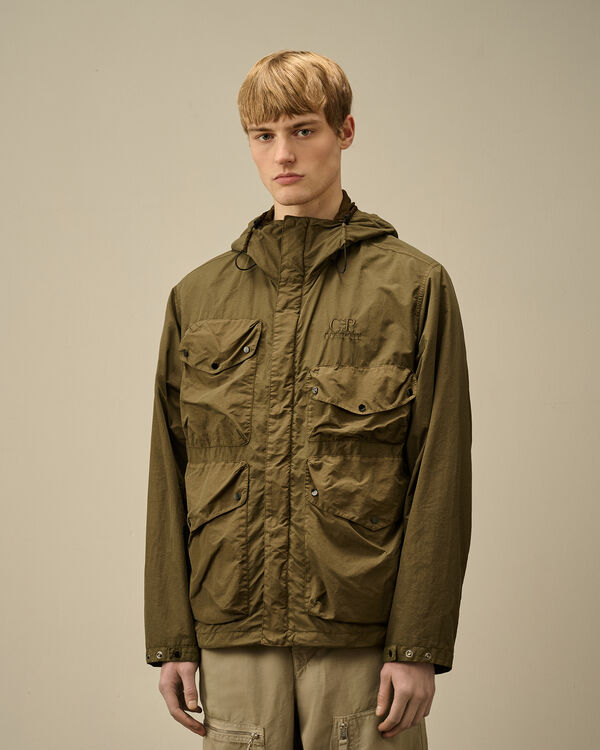 C.p. Company Flatt Nylon Goggle Jacket IVY GREEN