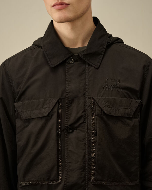 C.p. Company Flatt Nylon Goggle Overshirt BLACK