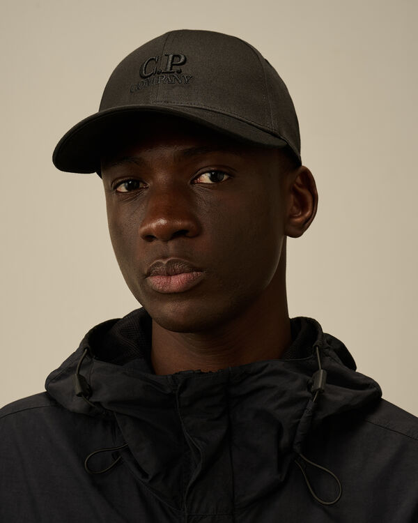 C.p. Company Gabardine Logo Cap BLACK