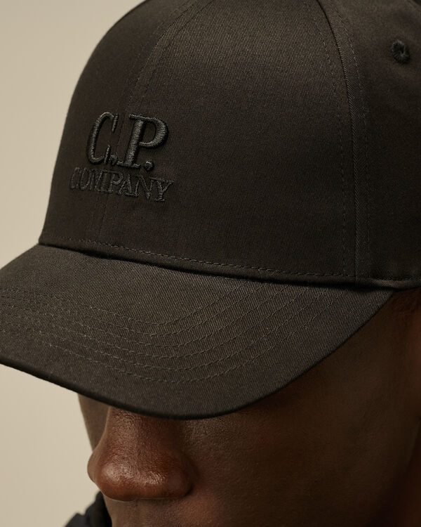 C.p. Company Gabardine Logo Cap BLACK