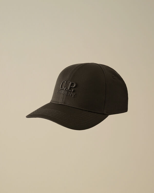 c.p. company Gabardine Logo Cap BLACK