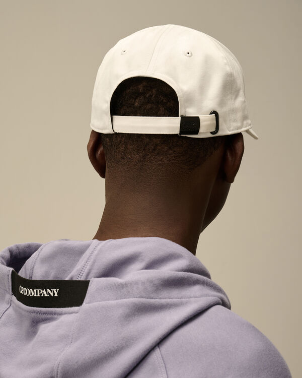 C.p. Company Gabardine Logo Cap GAUZE WHITE