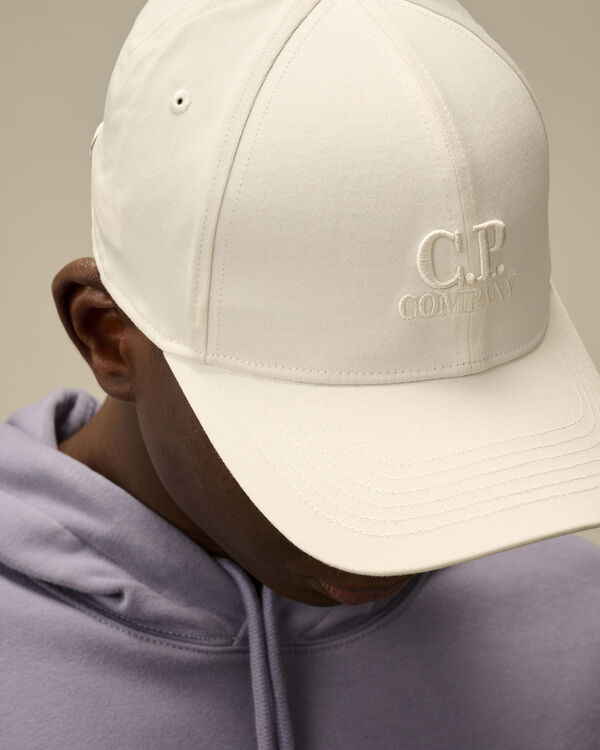 C.p. Company Gabardine Logo Cap GAUZE WHITE