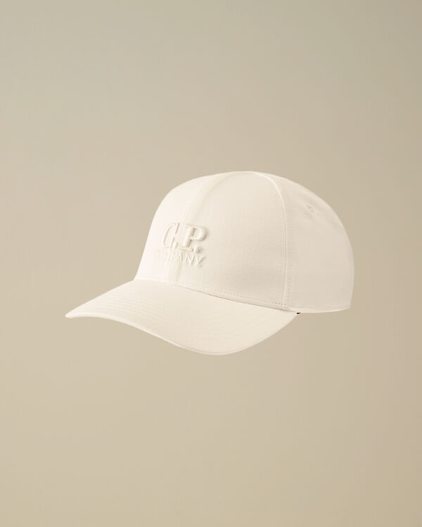 c.p. company Gabardine Logo Cap GAUZE WHITE
