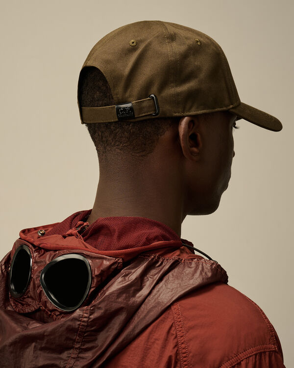 C.p. Company Gabardine Logo Cap IVY GREEN