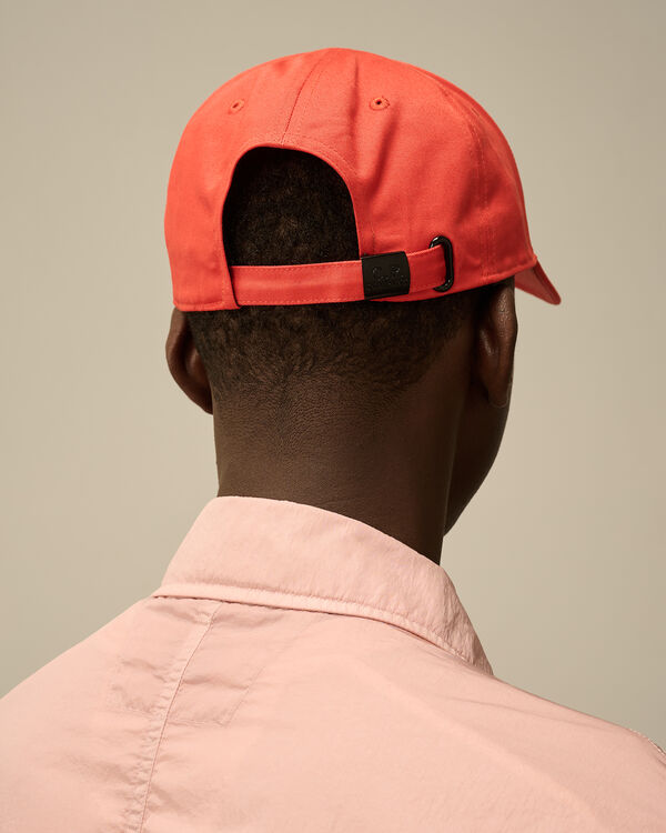 C.p. Company Gabardine Logo Cap POINCIANA - ORANGE