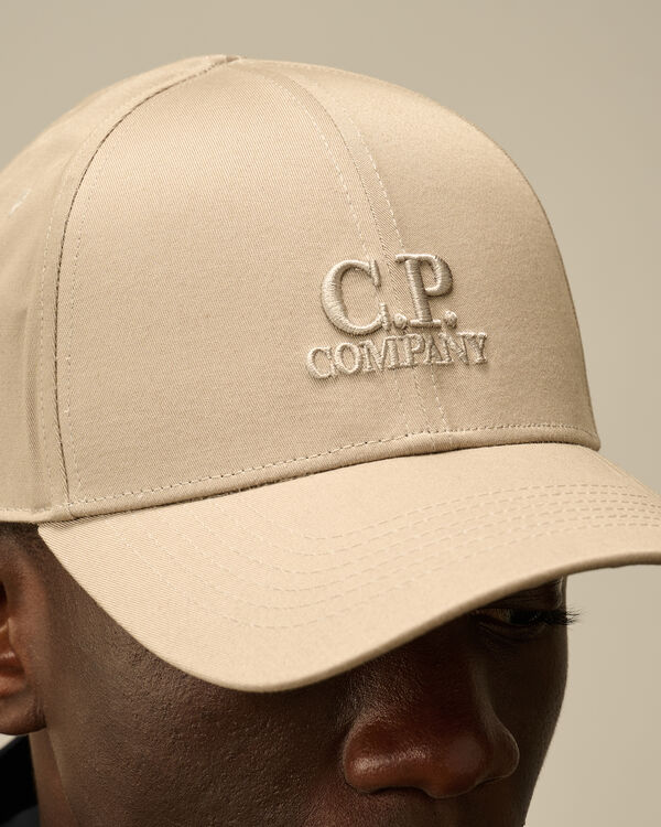 C.p. Company Gabardine Logo Cap VINTAGE KHAKI - BEIGE