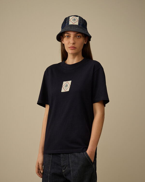 C.p. Company Indigo Jersey Logo T-Shirt DENIM - BLUE