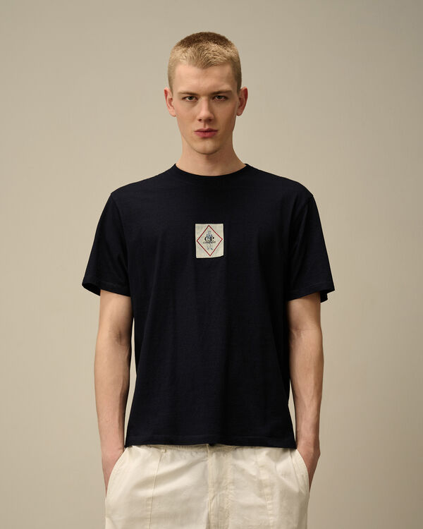 C.p. Company Indigo Jersey Logo T-Shirt DENIM - BLUE