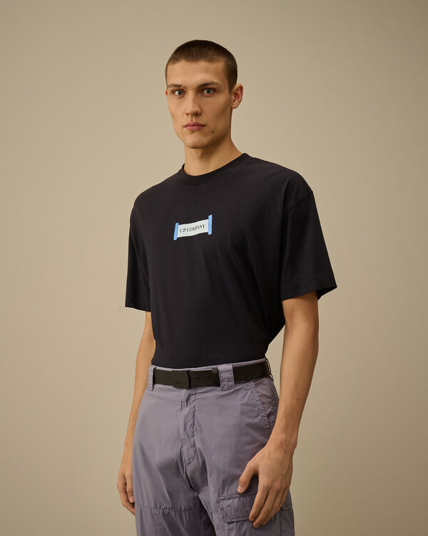 C.p. Company Leather Logo Belt BLACK