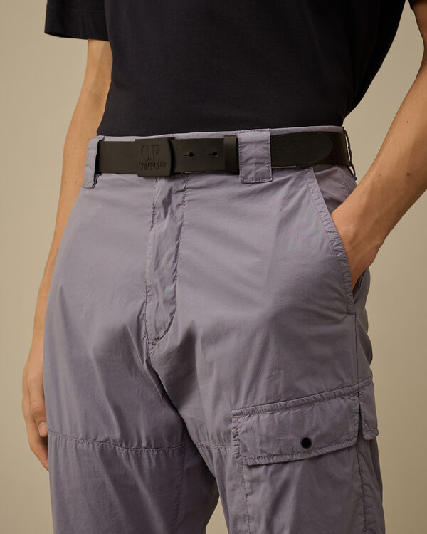 C.p. Company Leather Logo Belt BLACK