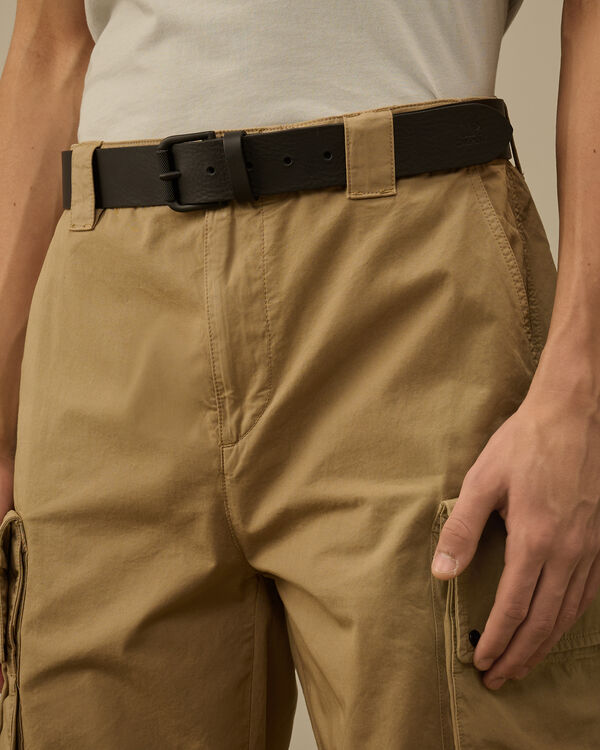 C.p. Company Leather Side Logo Belt BLACK