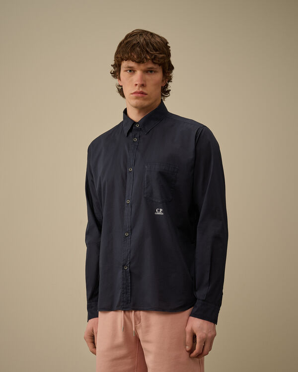 C.p. Company Light Mussola Shirt TOTAL ECLIPSE - BLUE