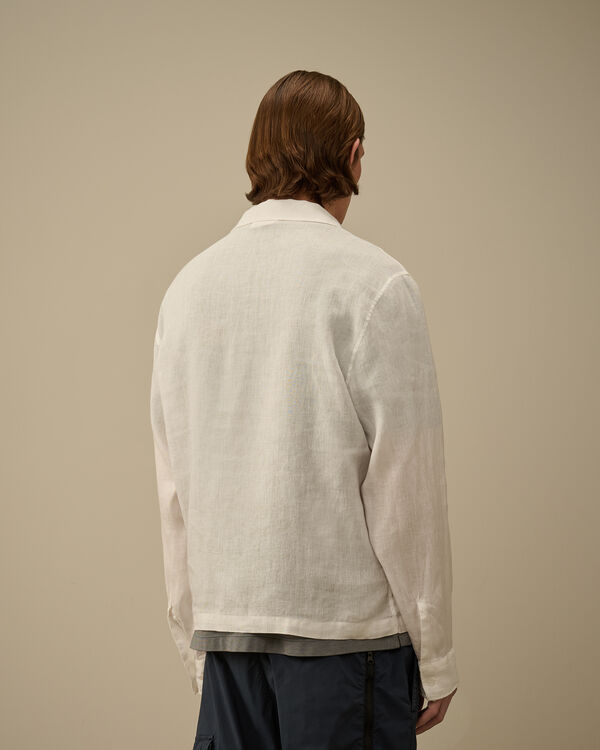 C.p. Company Linen Overshirt GAUZE WHITE