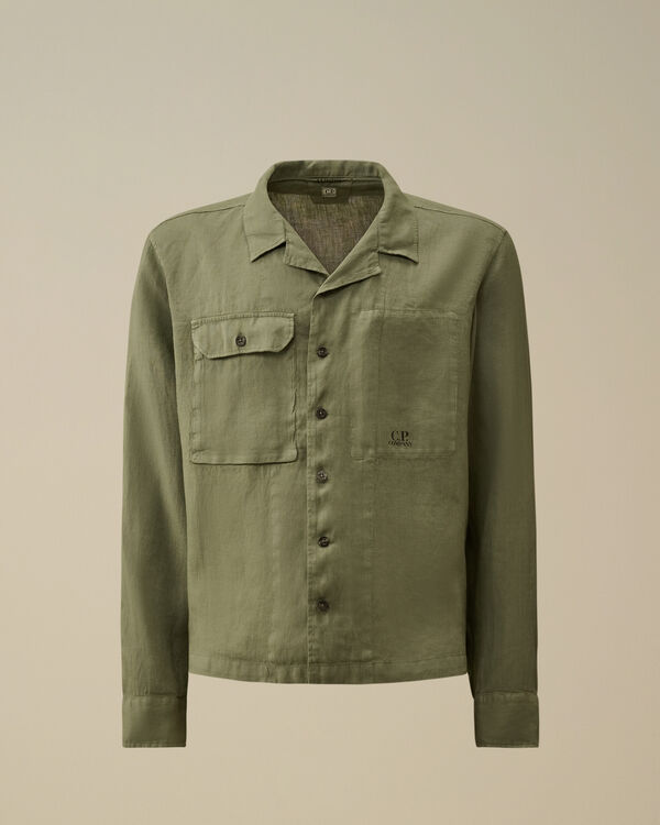 c.p. company Linen Overshirt THYME - GREEN