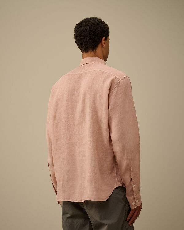C.p. Company Linen Shirt MISTY ROSE - PINK