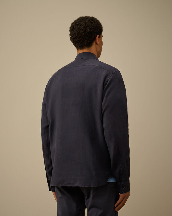 C.p. Company Linen Shirt TOTAL ECLIPSE - BLUE