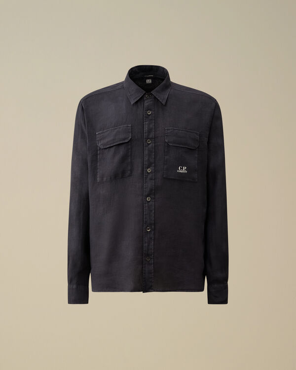 c.p. company Linen Shirt TOTAL ECLIPSE - BLUE