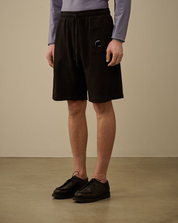 C.p. Company Malfilè Fleece Lens Shorts BLACK