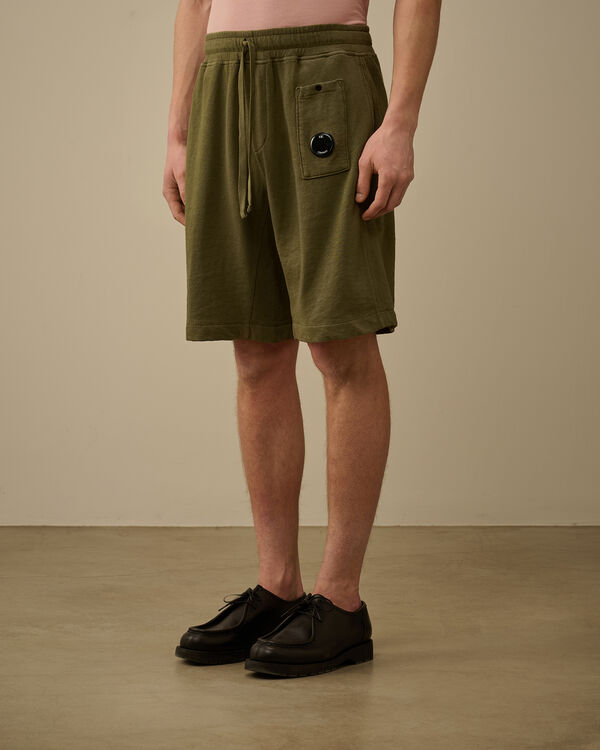 C.p. Company Malfilè Fleece Lens Shorts THYME - GREEN