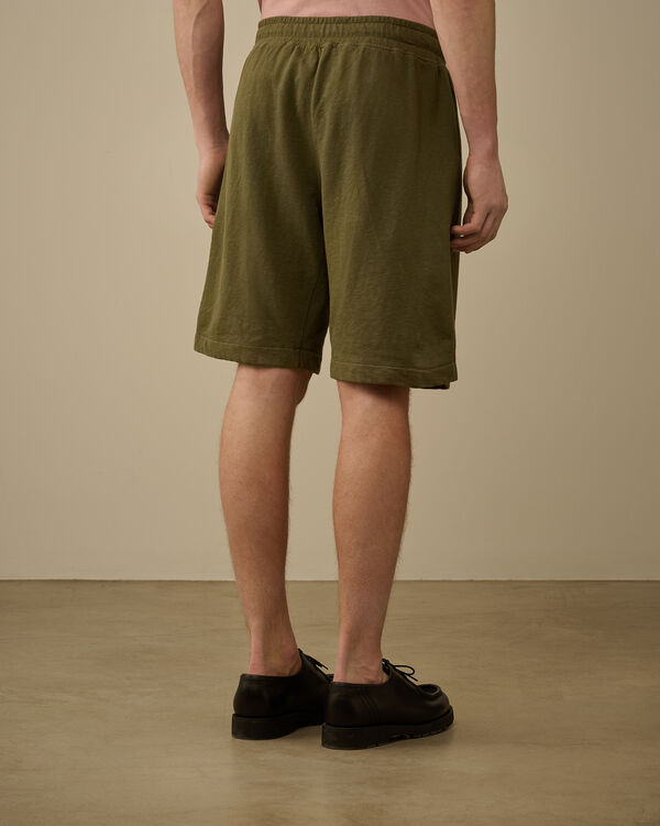 C.p. Company Malfilè Fleece Lens Shorts THYME - GREEN