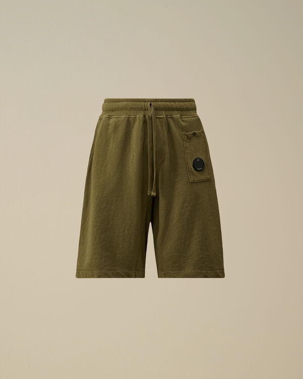 c.p. company Malfilè Fleece Lens Shorts THYME - GREEN
