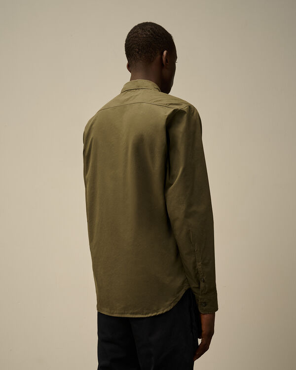 C.p. Company Organic Gabardine Lens Shirt IVY GREEN