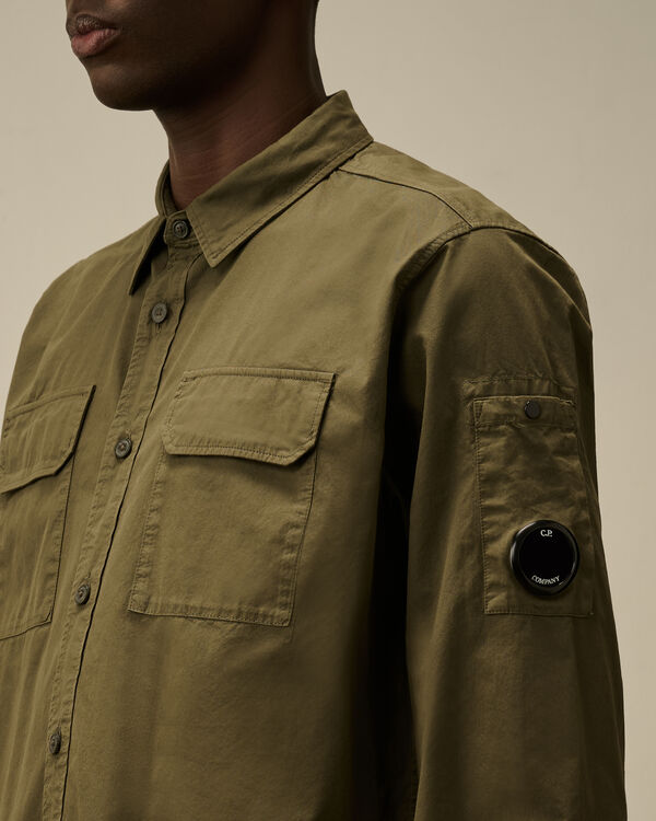 C.p. Company Organic Gabardine Lens Shirt IVY GREEN