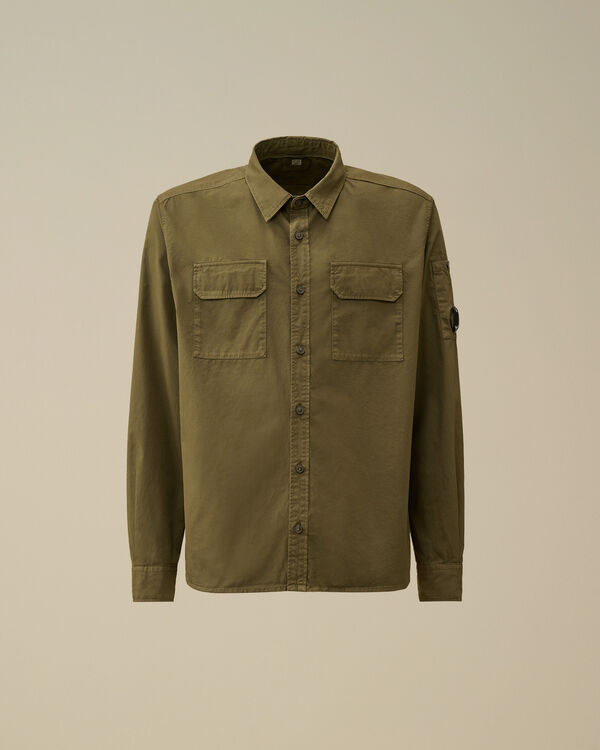 c.p. company Organic Gabardine Lens Shirt IVY GREEN