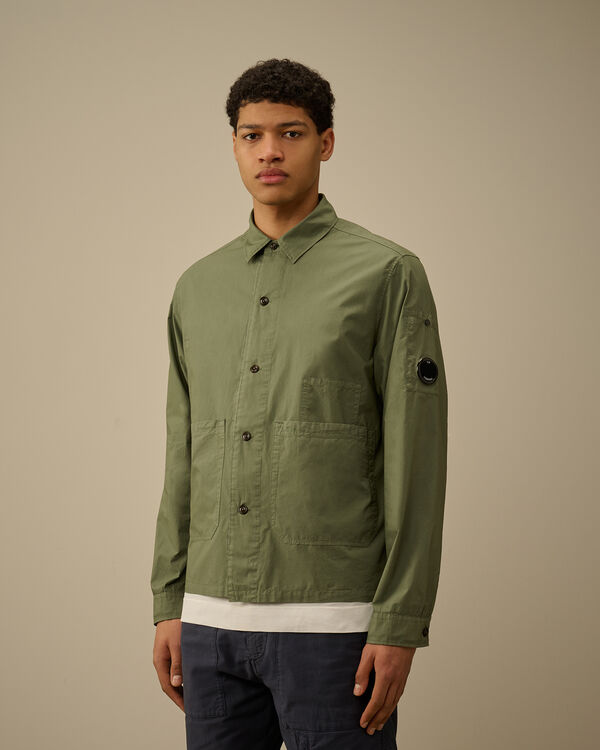 C.p. Company Popeline Overshirt THYME - GREEN