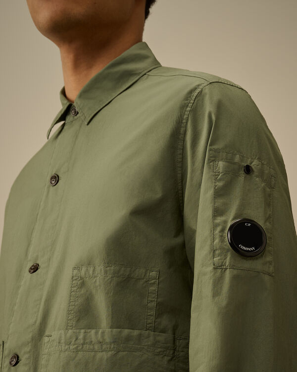 C.p. Company Popeline Overshirt THYME - GREEN