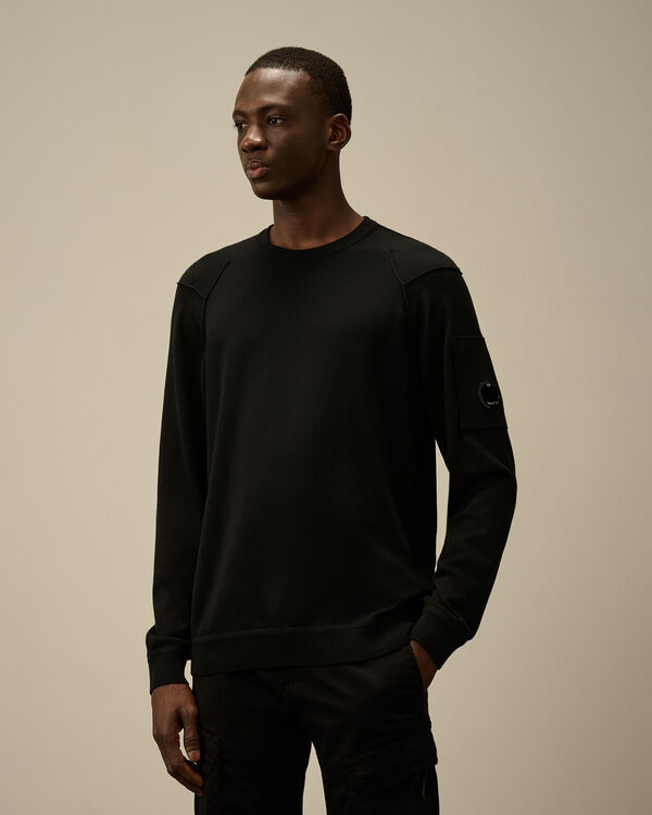 C.p. Company Sea Island Crewneck Lens Knit BLACK