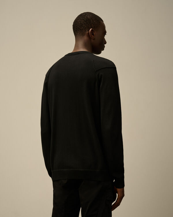 C.p. Company Sea Island Crewneck Lens Knit BLACK