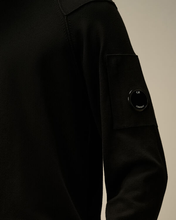 C.p. Company Sea Island Crewneck Lens Knit BLACK