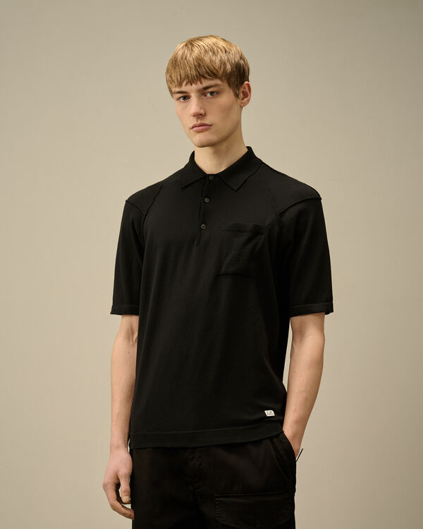 C.p. Company Sea Island Polo Knit BLACK