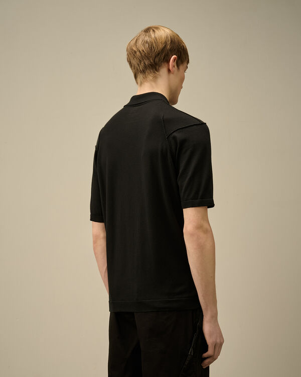 C.p. Company Sea Island Polo Knit BLACK