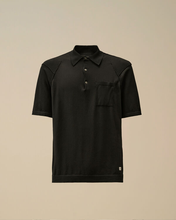 c.p. company Sea Island Polo Knit BLACK